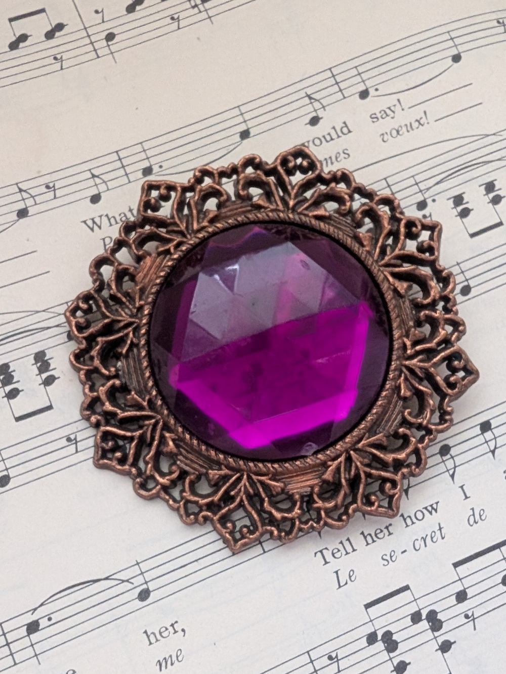 Victorian-Style Purple Statement Brooch